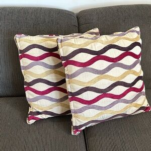 PILLOWS lot of 2 stripes country farmhouse bedding decoration